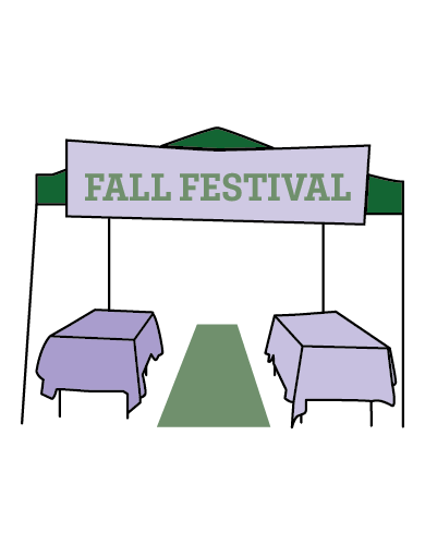 green and purple fall festival